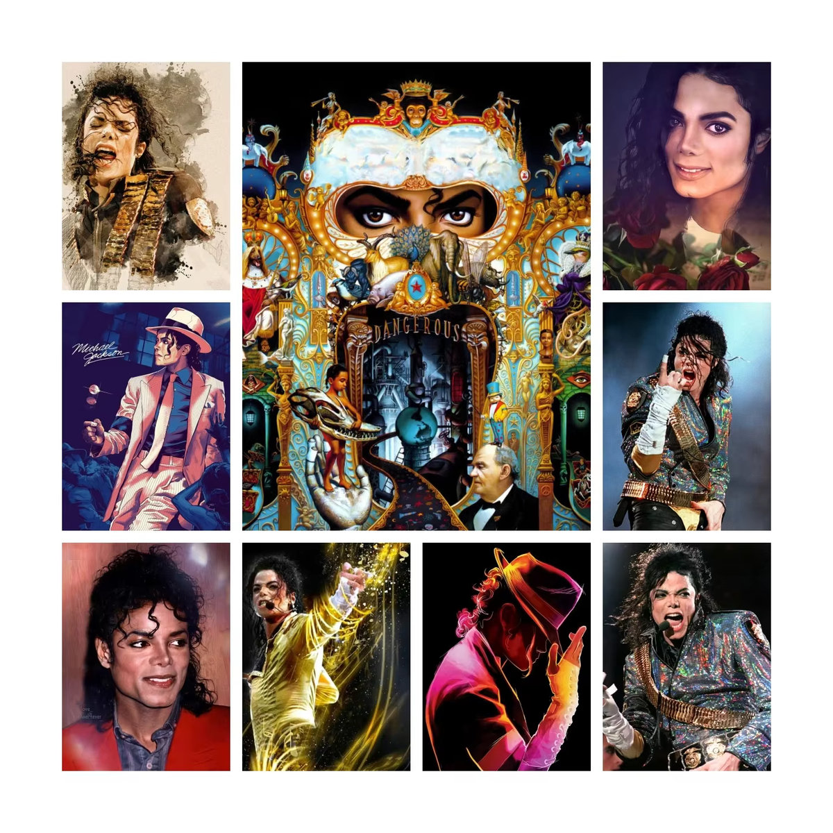 YUTTEE 5D DIY Diamant Stickerei Michael Jackson Mosaik Set, mehrfarbig, Durchmesser: 30 cm - Bild 4
