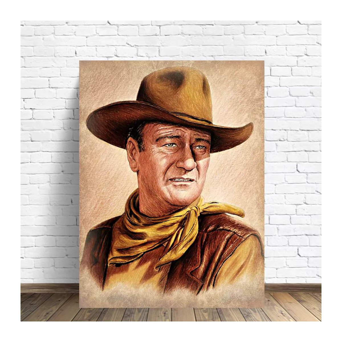 YUTTEE 5D DIY Diamantmalerei Cowboy John Wayne Vintage Wandbild mit runden Strass-Diamanten, mehrfarbig - Bild 2