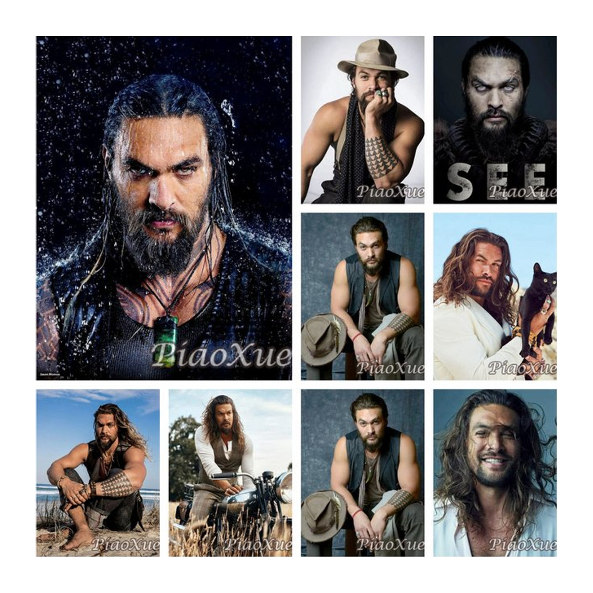 YUTTEE 5D DIY Diamantmalerei Jason Momoa Filmstar Poster als Strass Mosaik Stickerei in Mehrfarbig - Bild 1