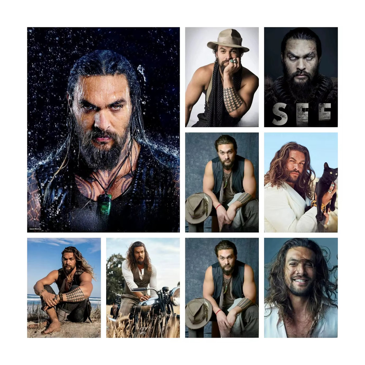YUTTEE 5D DIY Diamantmalerei Jason Momoa Filmstar Poster als Strass Mosaik Stickerei in Mehrfarbig - Bild 4