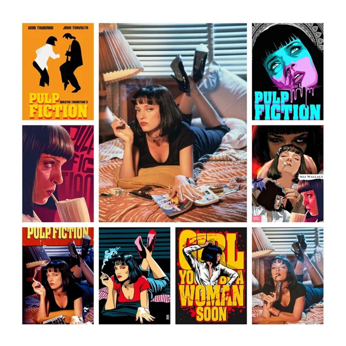 YUTTEE 5D DIY Diamantmalerei Mosaik Set Pulp Fiction Film Motiv Mehrfarbig - Bild 1