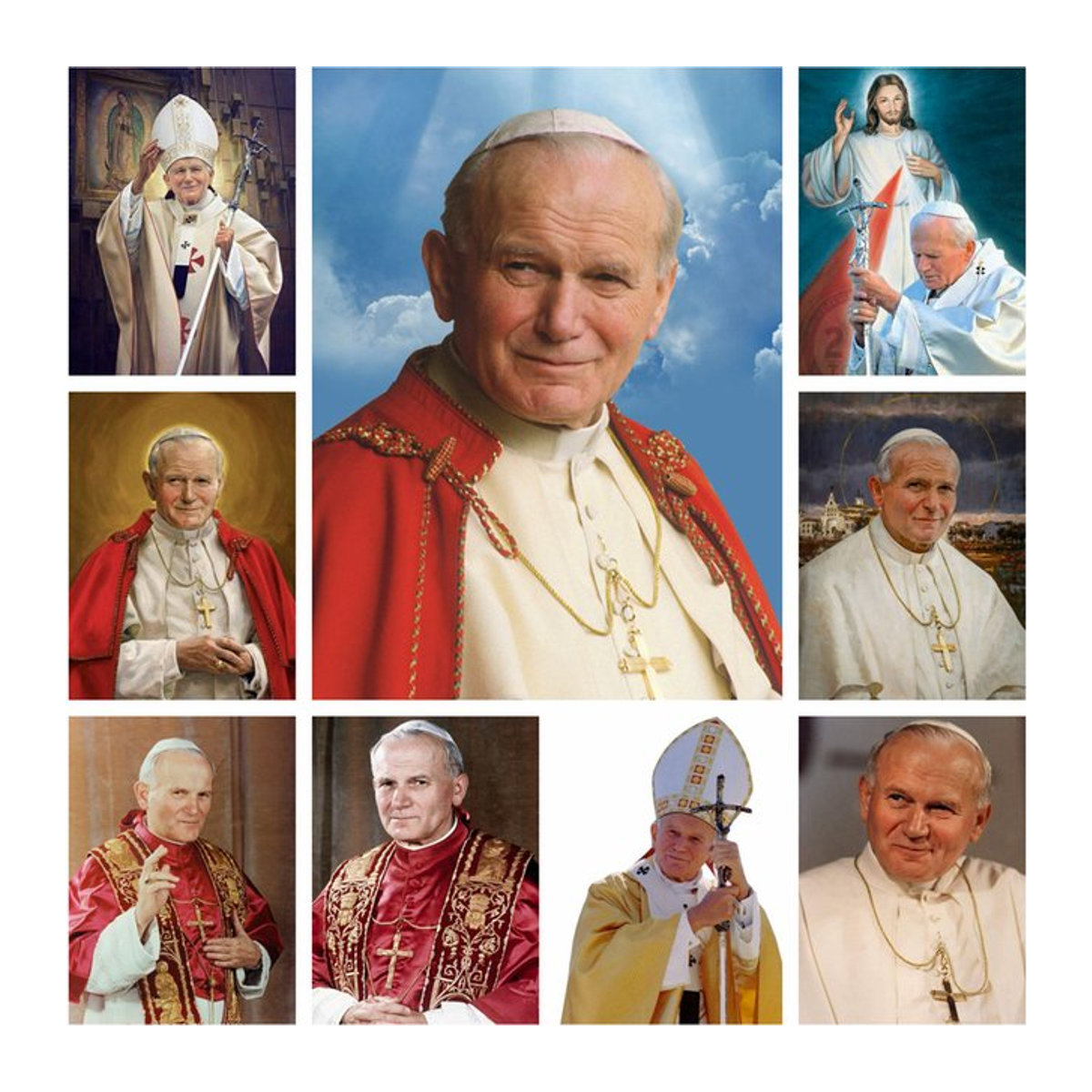 YUTTEE 5D DIY Diamantmalerei Motiv Papst Johannes Paul II Mehrfarbiges Mosaik Bild als Stickerei für dein Home Decor - Bild 1