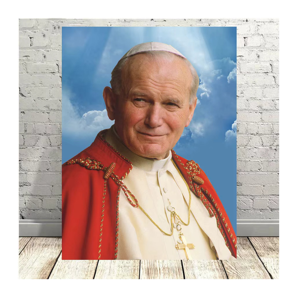 YUTTEE 5D DIY Diamantmalerei Motiv Papst Johannes Paul II Mehrfarbiges Mosaik Bild als Stickerei für dein Home Decor - Bild 2