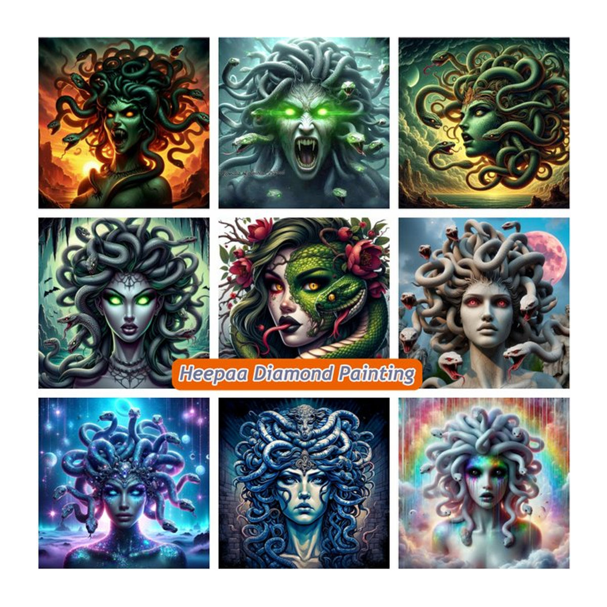 YUTTEE 5D DIY Diamantmalerei Set Medusa Gorgon Griechische Mythologie Mehrfarbig - Bild 1