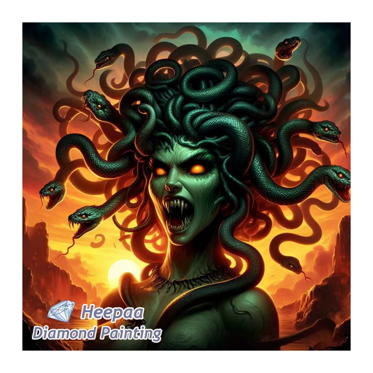 YUTTEE 5D DIY Diamantmalerei Set Medusa Gorgon Griechische Mythologie Mehrfarbig - Bild 3