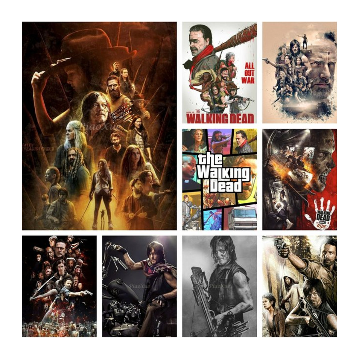 YUTTEE 5D DIY Diamantmalerei The Walking Dead Mosaik Kreuzstich Set für Erwachsene, mehrfarbig - Bild 1