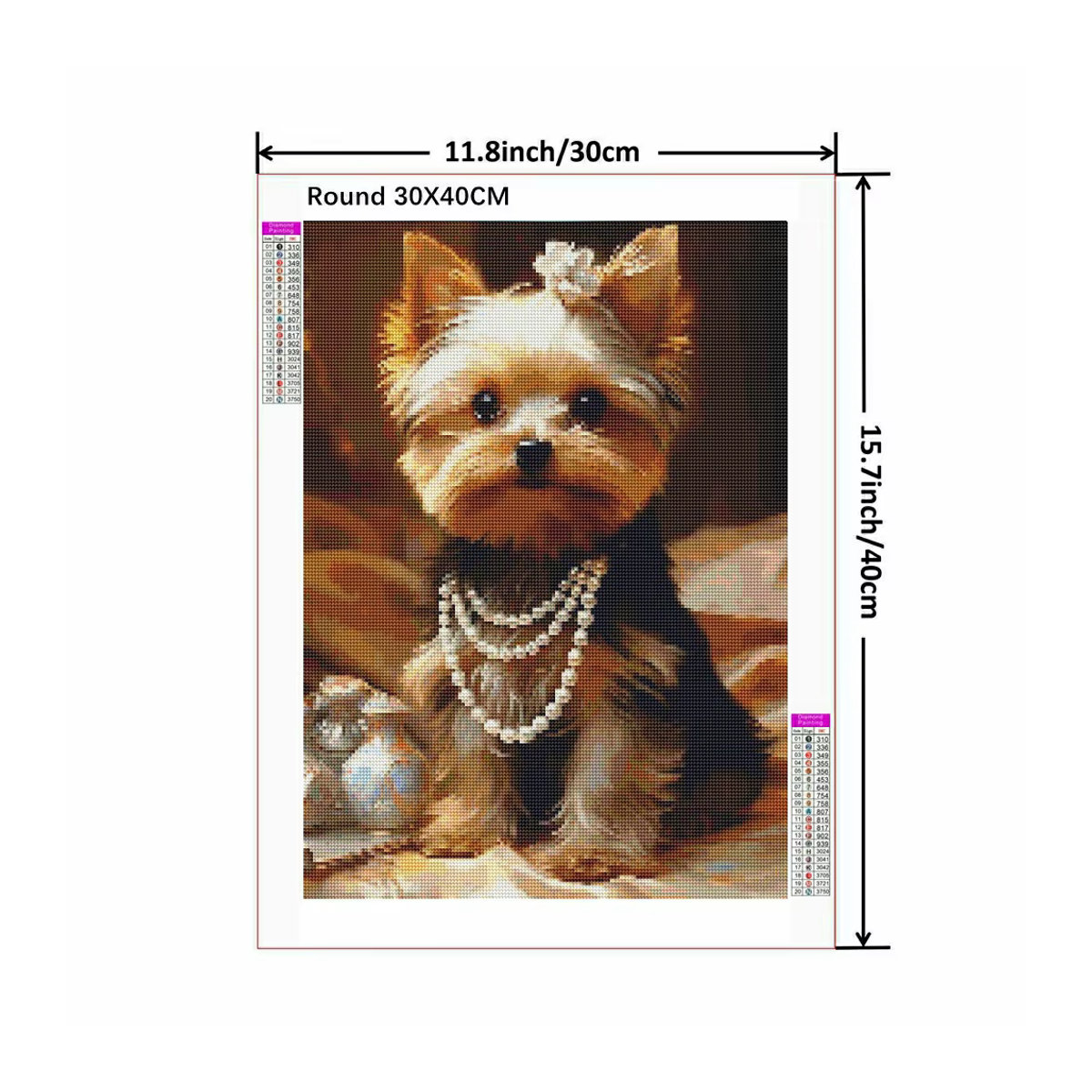 YUTTEE 5D DIY Diamantmalerei Yorkshire Terrier Hund Mosaik Set, mehrfarbig - Bild 2