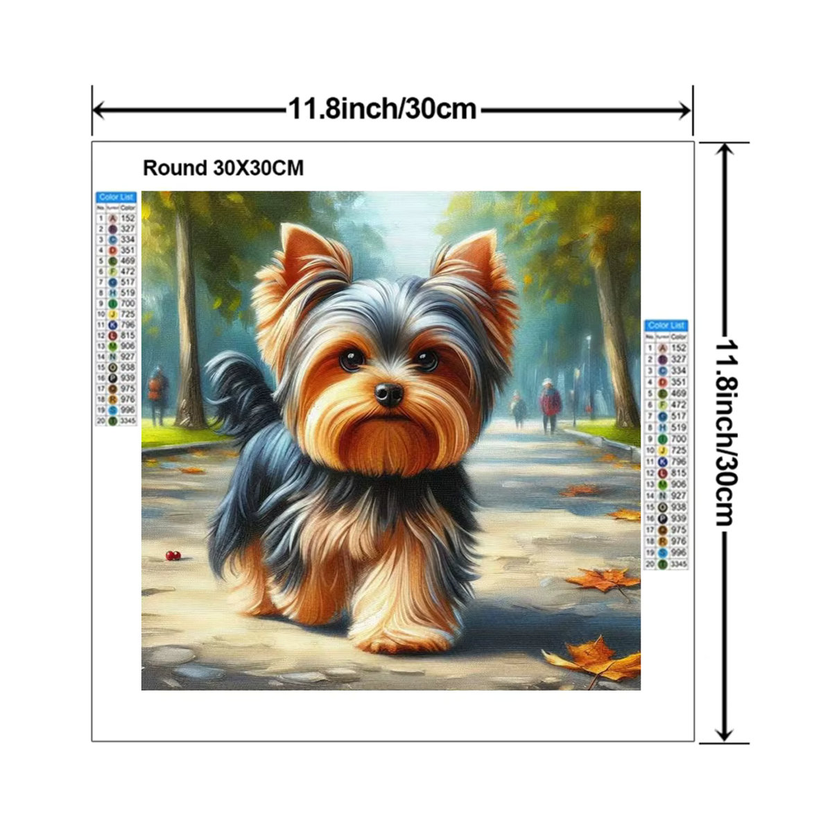 YUTTEE 5D DIY Diamantmalerei Yorkshire Terrier Motiv Mehrfarbig als Kinder Geschenk und Zimmerdekoration - Bild 1