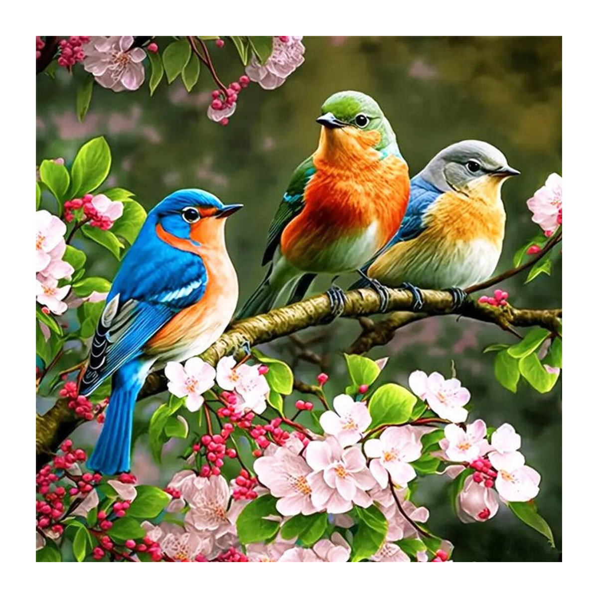 YUTTEE Diamantmalerei DIY Set mit Vogel und Blumen als Acryl Mosaik Kunst für Kinder in Mehrfarbig - Bild 1