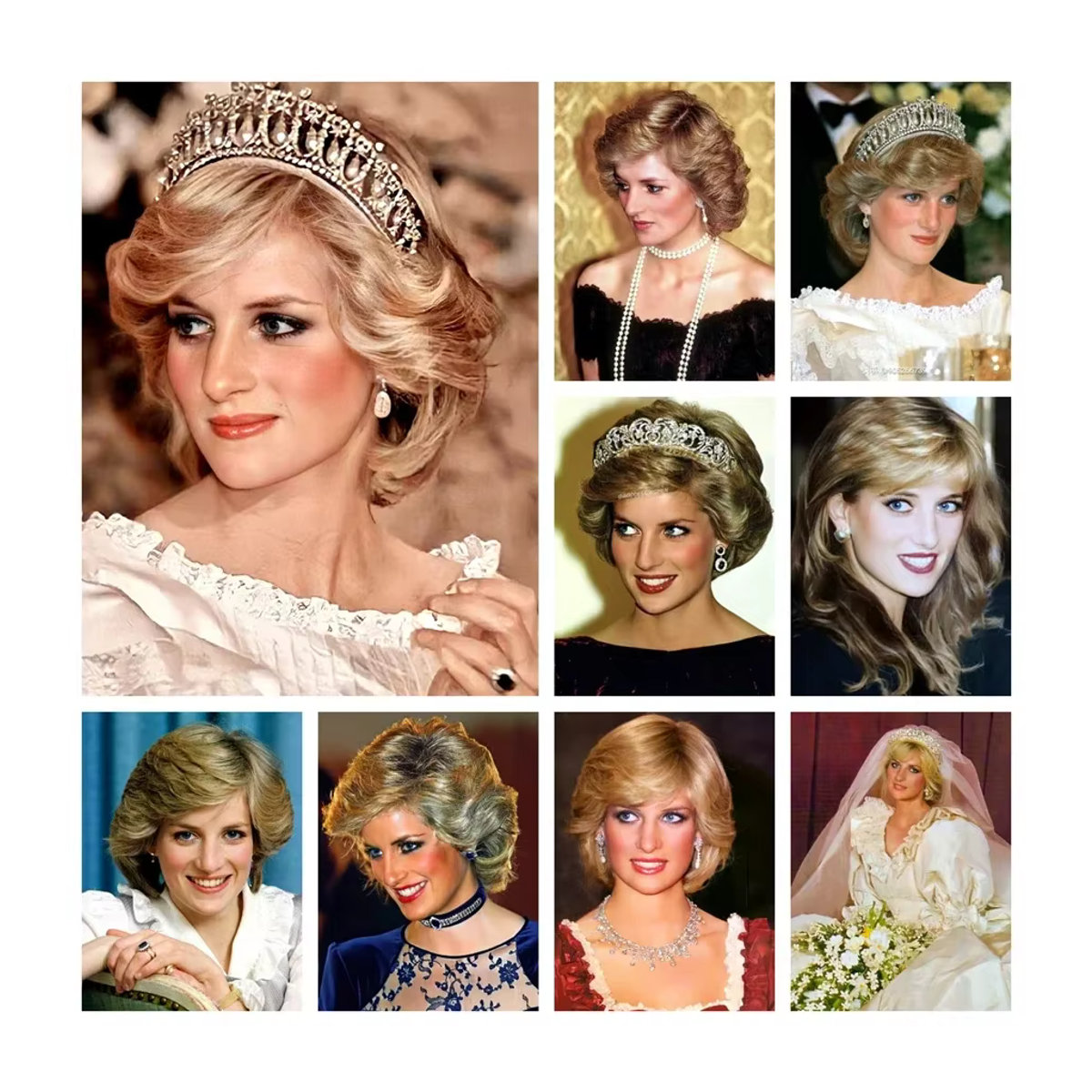 YUTTEE Diamantmalerei DIY Set Prinzessin Diana Porträt Mehrfarbig Rund - Bild 2