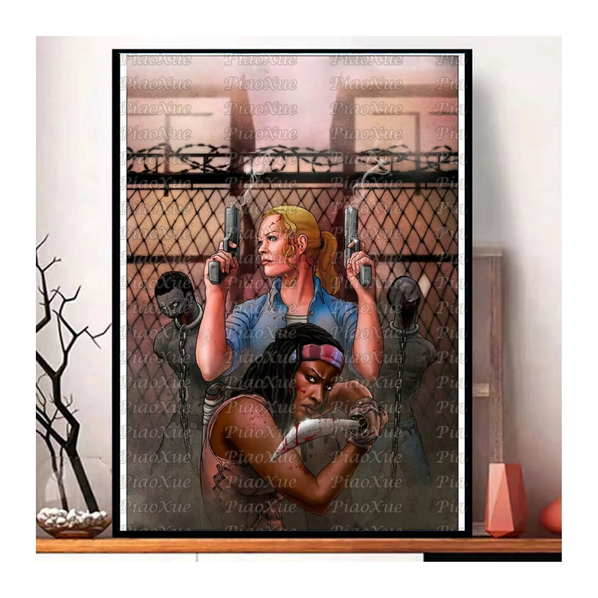 YUTTEE Diamantmalerei The Walking Dead Daryl und Rick Horror Wanddekoration Hochformat Mehrfarbig B/H: 40 x 30 cm - Bild 2