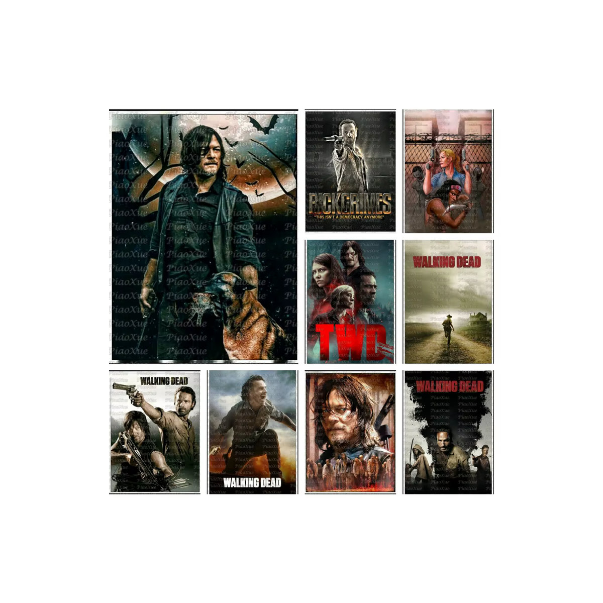 YUTTEE Diamantmalerei The Walking Dead Daryl und Rick Horror Wanddekoration Hochformat Mehrfarbig B/H: 40 x 30 cm - Bild 3
