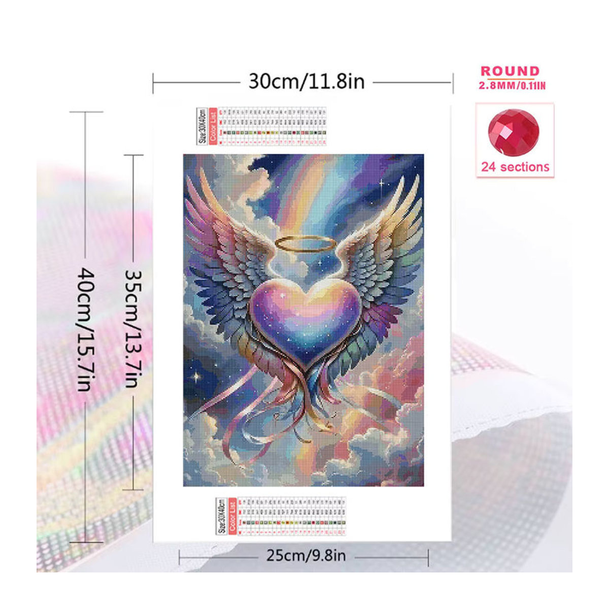 YUTTEE Diamond Painting DIY Set Engel Flügel und Wolken Landschaft in Mehrfarbig - Bild 2