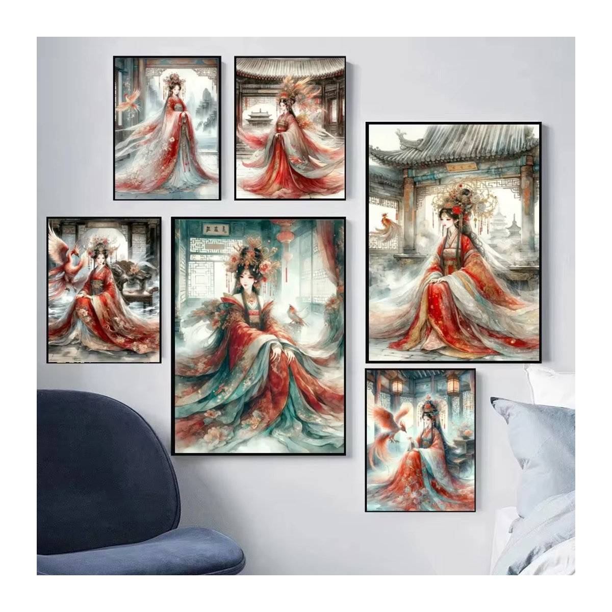 YUTTEE Diamond Painting Kit Chinesische Kaiserin mit Phoenix Motiv, Mehrfarbig, Wandmontiert - Bild 2