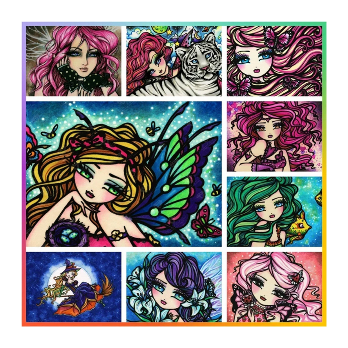 YUTTEE Diamond Painting Set Fee mit großen Augen, DIY Mosaik Stickerei Kit für Kinder, mehrfarbig - Bild 1