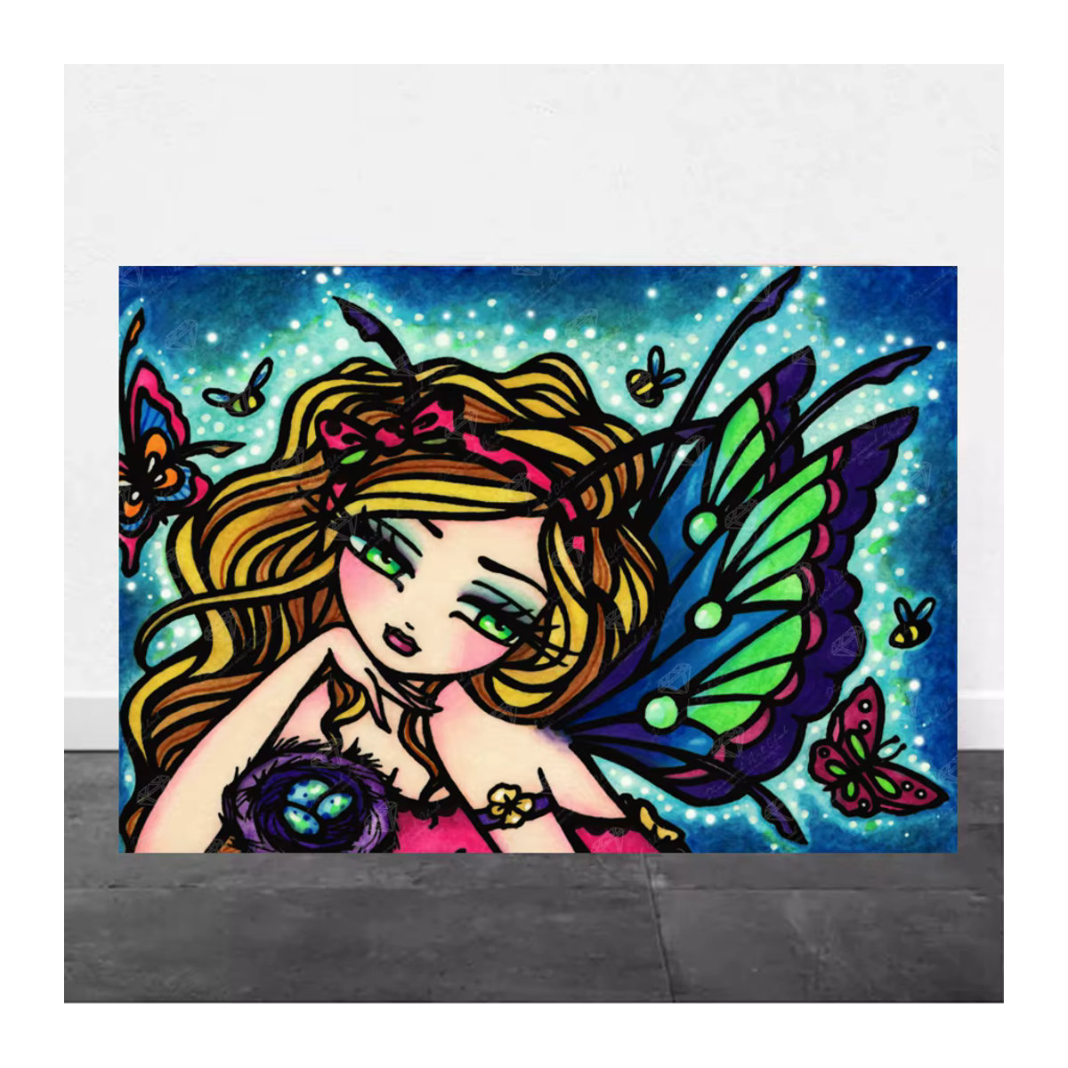 YUTTEE Diamond Painting Set Fee mit großen Augen, DIY Mosaik Stickerei Kit für Kinder, mehrfarbig - Bild 2