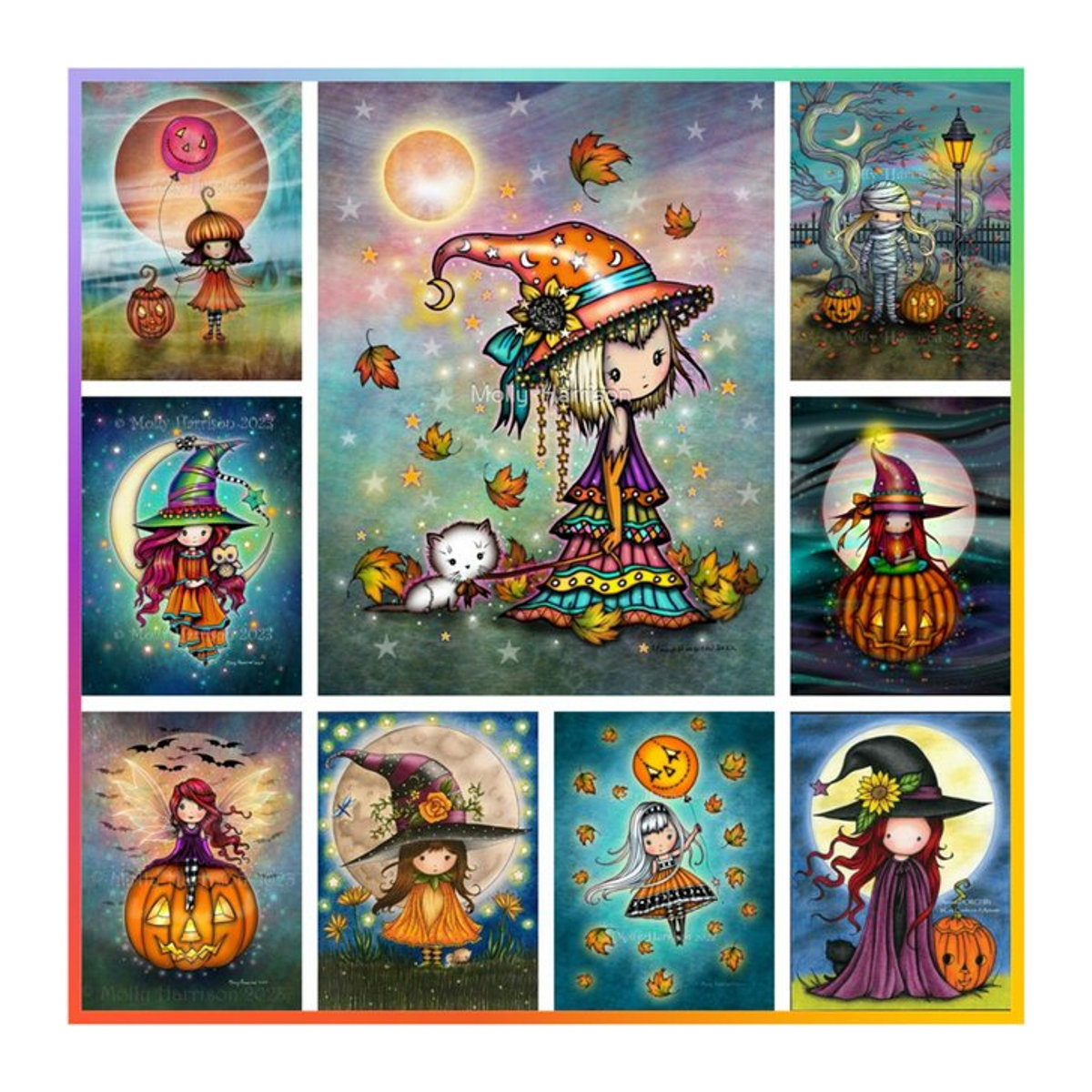 YUTTEE Diamond Painting Set Kleine Hexe Motiv Mehrfarbig Wandmontiert - Bild 1
