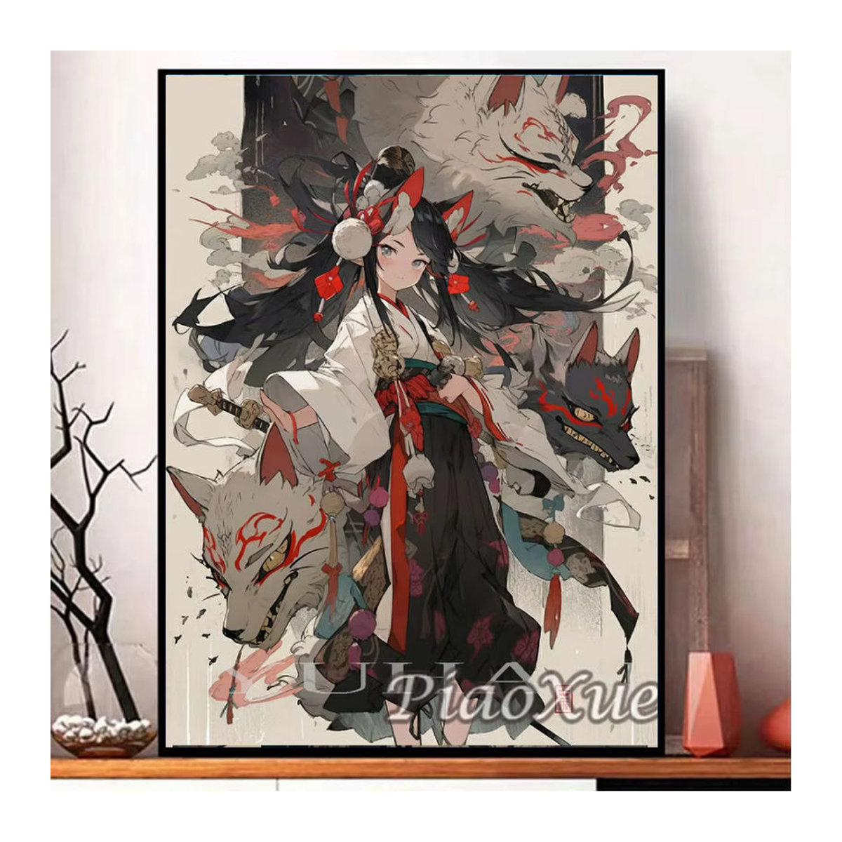YUTTEE DIY Diamond Painting Set Japanisches Motiv mit Tiger Drache und Dämon als Mosaik Stickerei Kit in Mehrfarbig - Bild 3