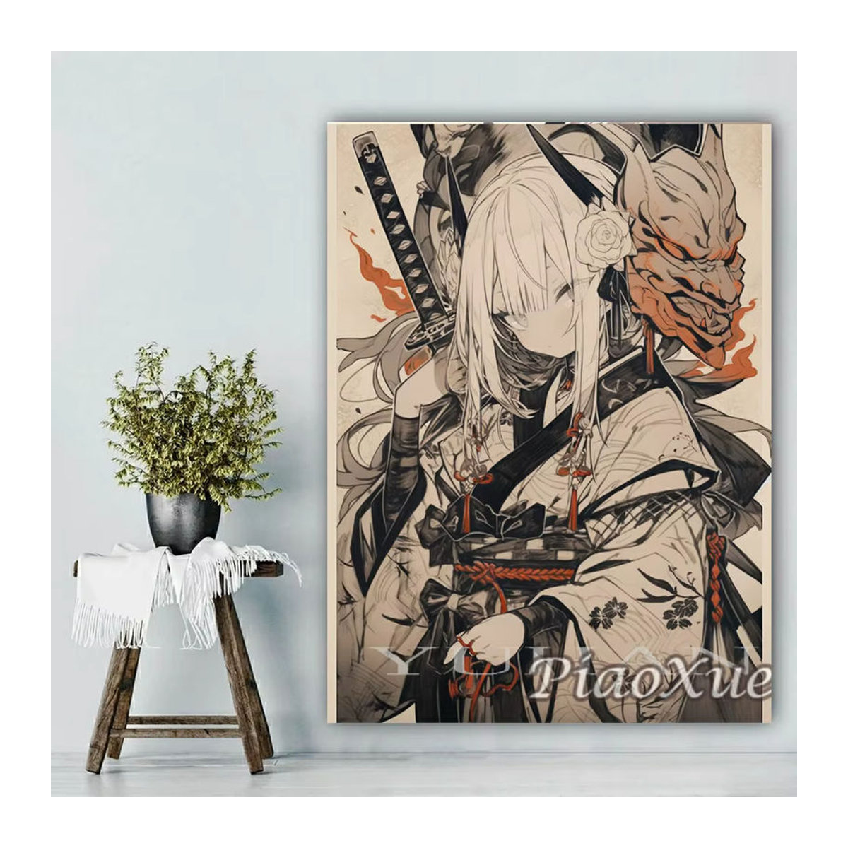 YUTTEE DIY Diamond Painting Set Japanisches Motiv mit Tiger Drache und Dämon als Mosaik Stickerei Kit in Mehrfarbig - Bild 4