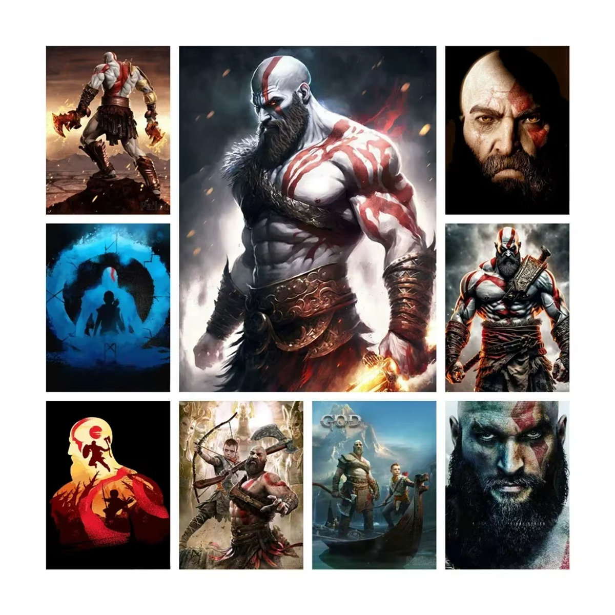 YUTTEE God Of War Ragnarok 5D Diamantgemälde Kratos Mosaik Set Mehrfarbig Rund Durchmesser: 30 cm - Bild 2