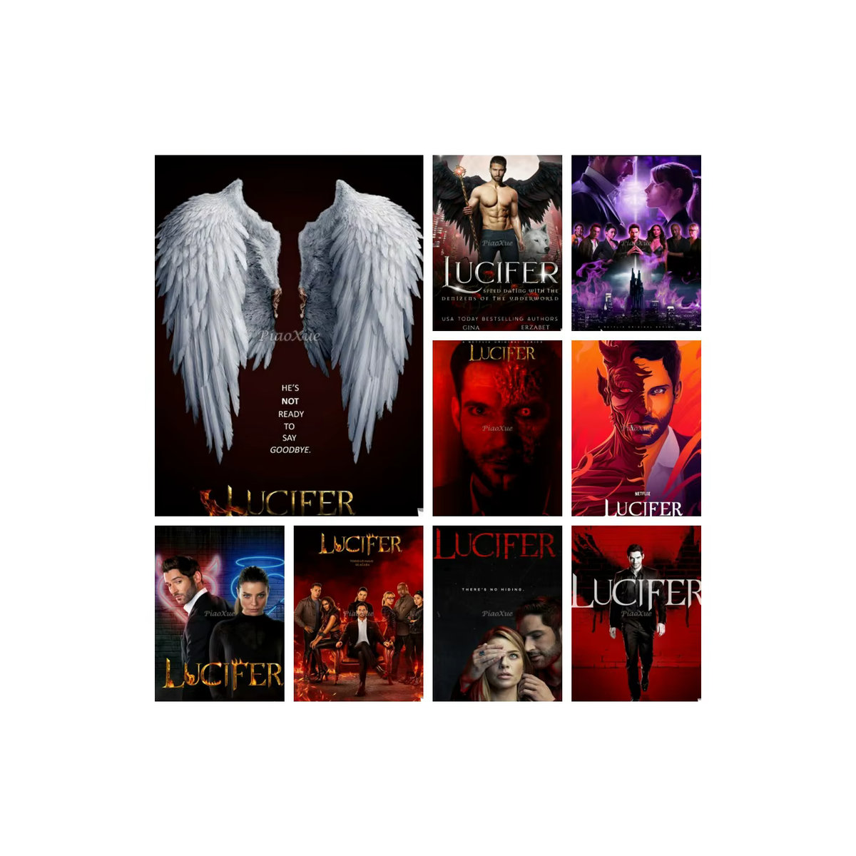 YUTTEE Lucifer Classic TV-Serie 5D DIY Diamant Malerei Set, mehrfarbig, B: 30 cm, H: 30 cm - Bild 4