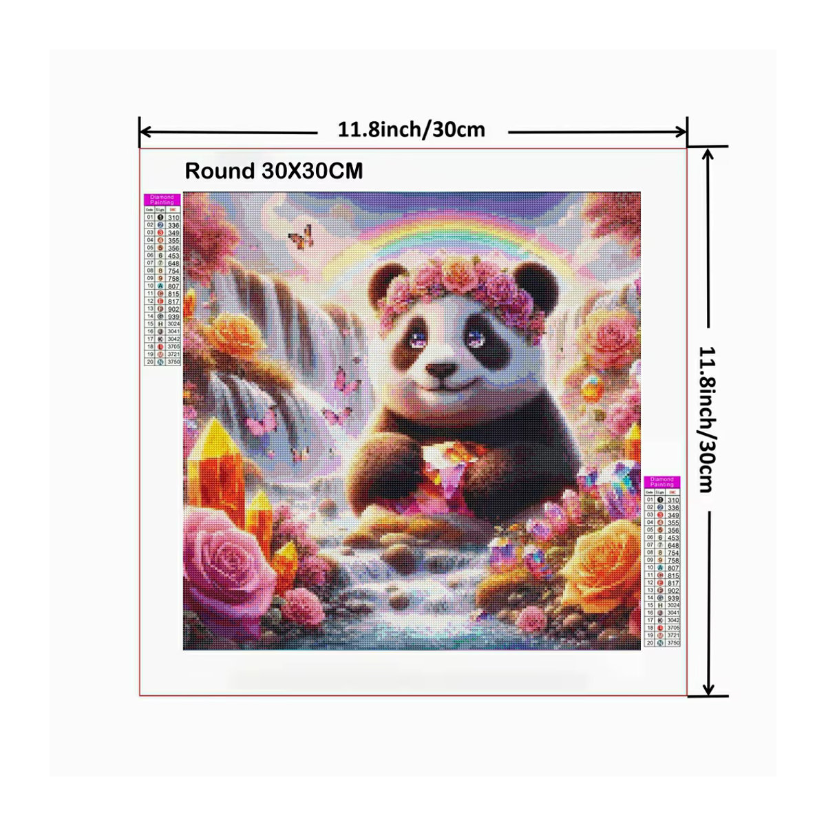 YUTTEE Panda 5D DIY Diamant Malerei Mosaik Set mit Cartoon Tier Motiv in Mehrfarbig - Bild 2