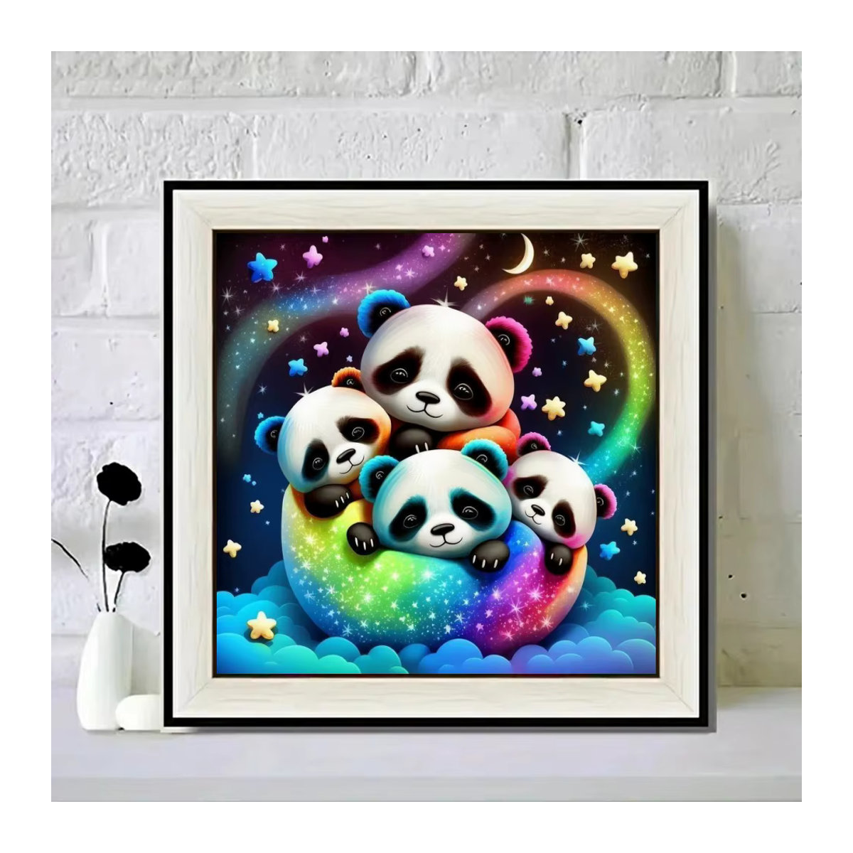 YUTTEE Panda 5D DIY Diamant Malerei Mosaik Set mit Cartoon Tier Motiv in Mehrfarbig - Bild 3