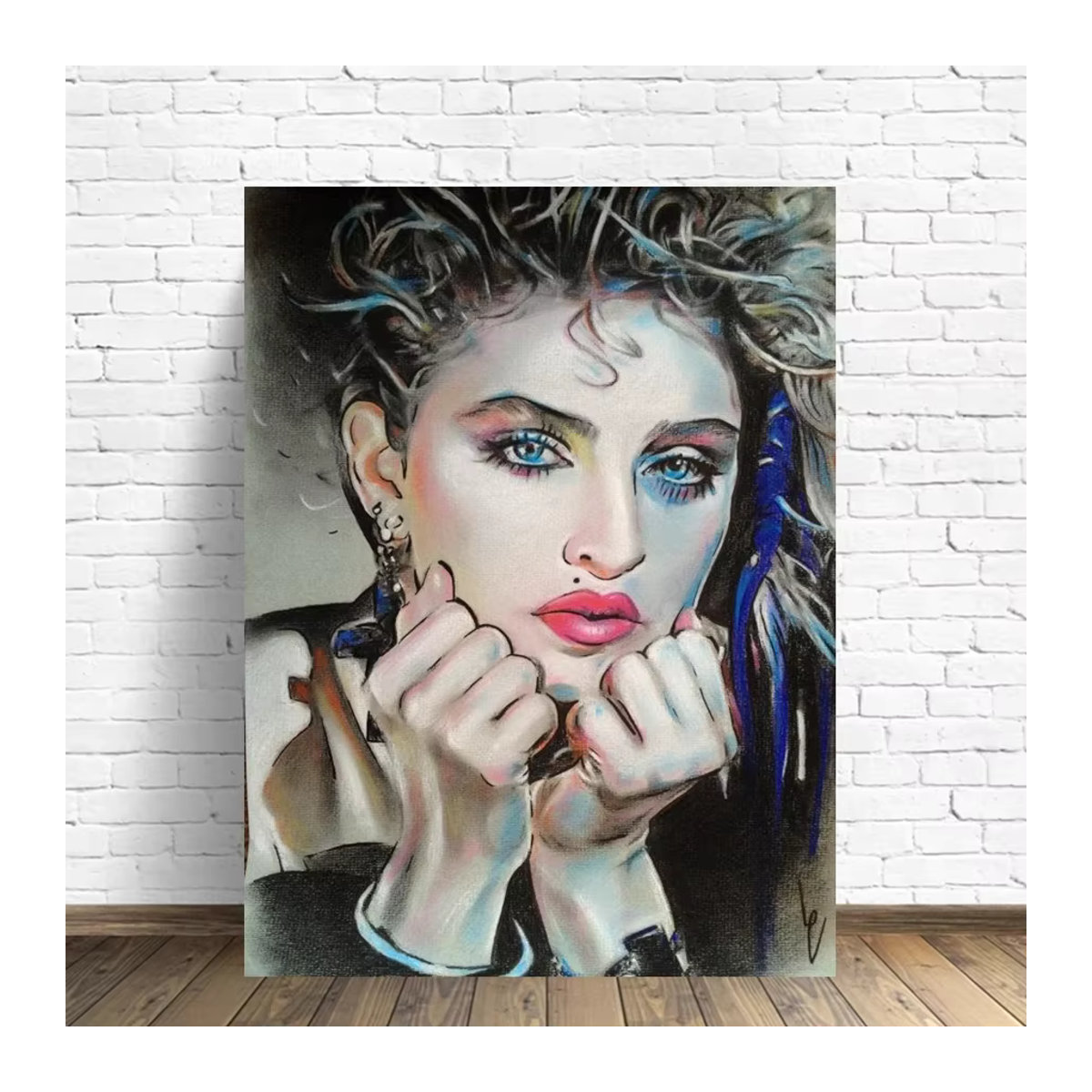 YUTTEE Pop Art Madonna Graffiti Porträt Diamantmalerei Mosaik in Schwarz Weiß und Mehrfarbig, handgemachtes Aesthetic Home Decor - Bild 2
