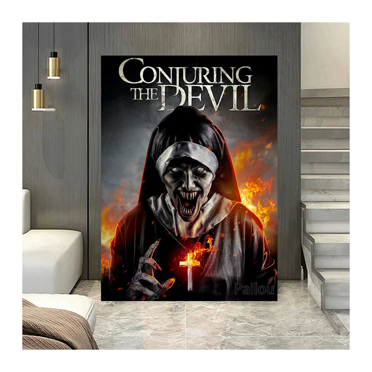 YUTTEE The Conjuring Ghost Horror Film 5D DIY Diamantmalerei als Stickerei Kreuzstich Wandkunst in Mehrfarbig - Bild 1