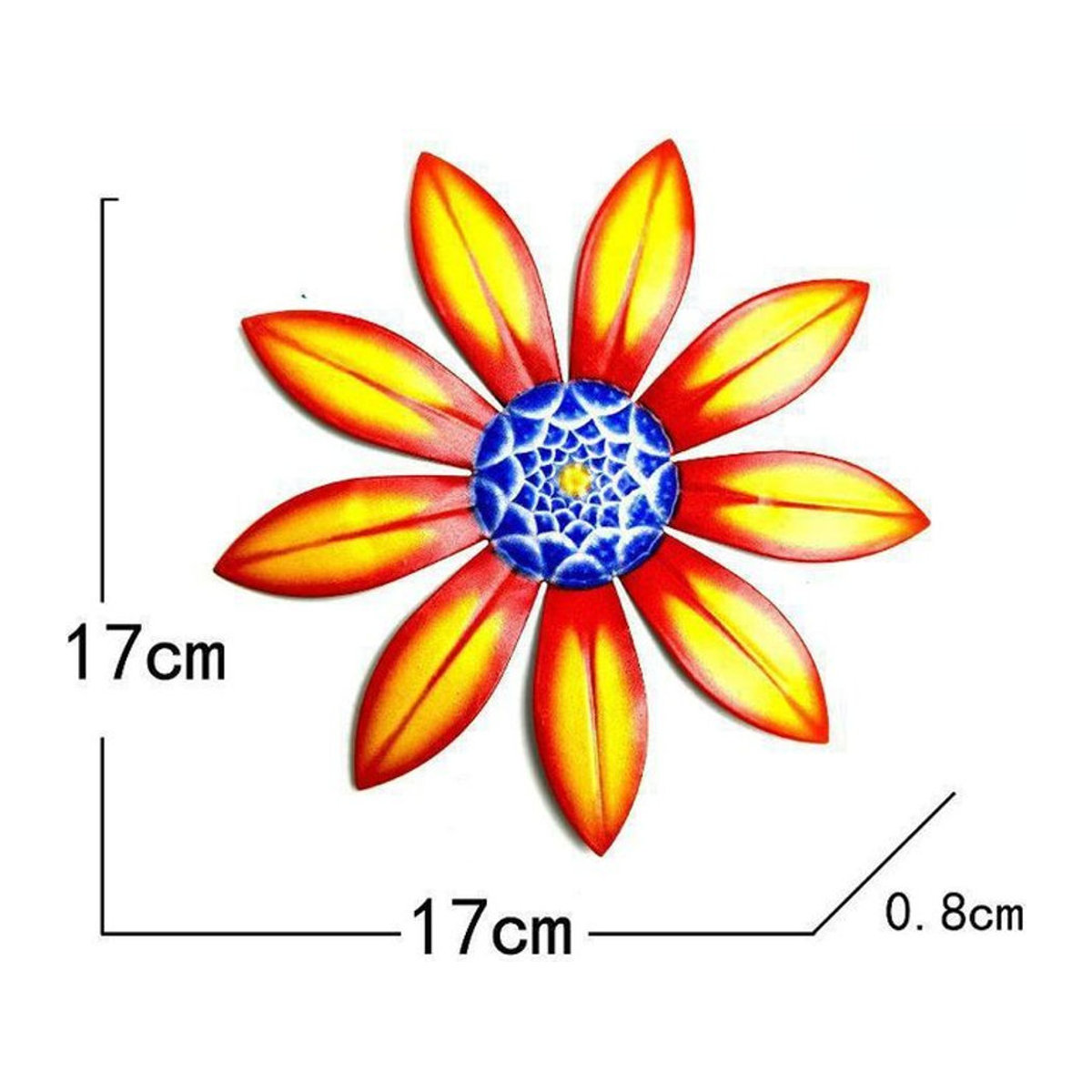 Yuyongzhi Metallblumen Wanddekoration als moderne florale Kunstskulptur in Orange - Bild 1