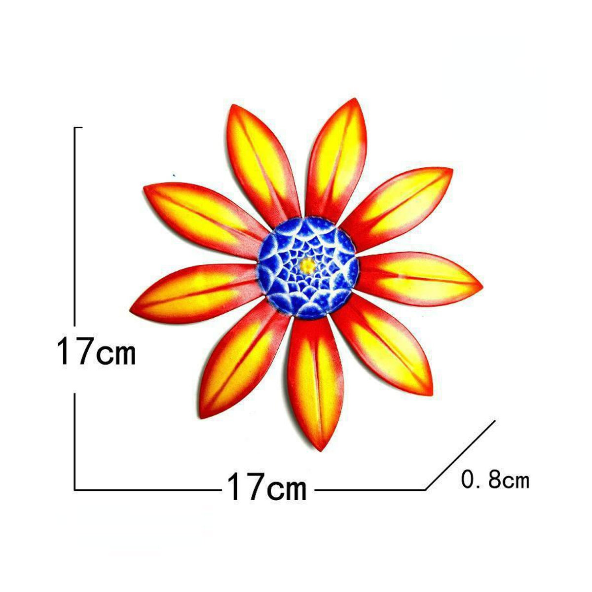 Yuyongzhi Metallblumen Wanddekoration als moderne florale Kunstskulptur in Orange - Bild 3