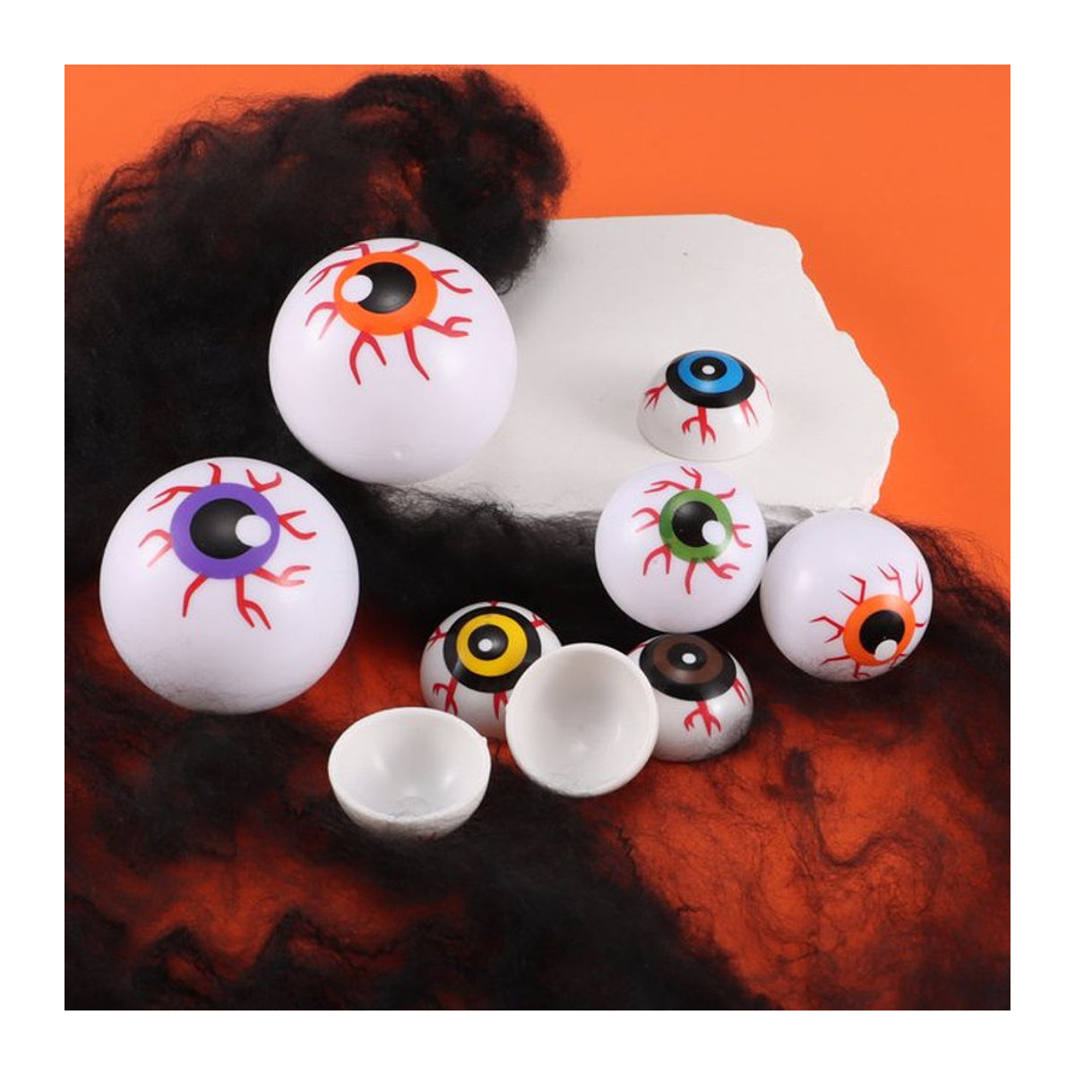 Ywbeads Halloween Dekoration Blutige Augäpfel aus Kunststoff in Rot, Weiß und Mehrfarbig - Bild 1