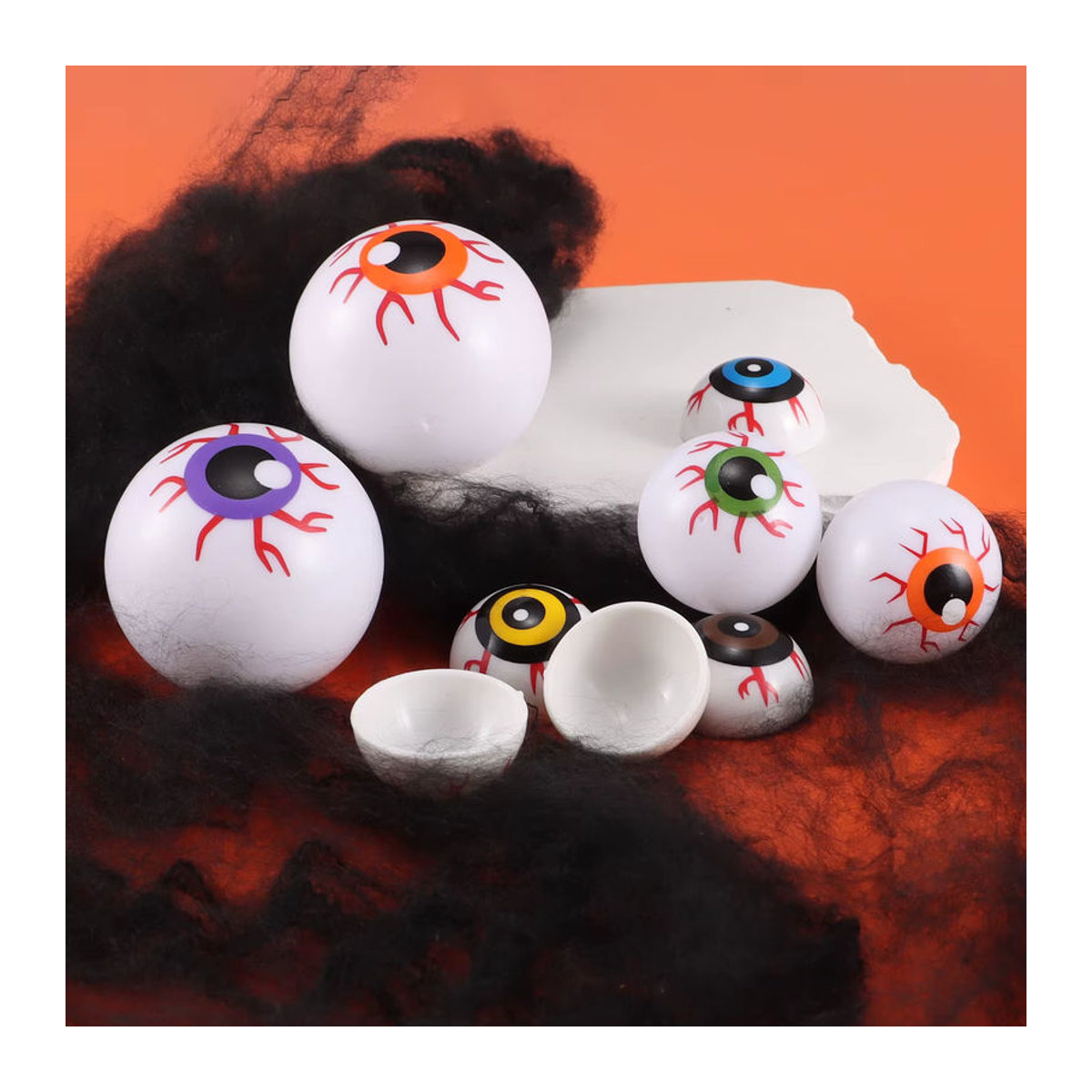 Ywbeads Halloween Dekoration Blutige Augäpfel aus Kunststoff in Rot, Weiß und Mehrfarbig - Bild 2