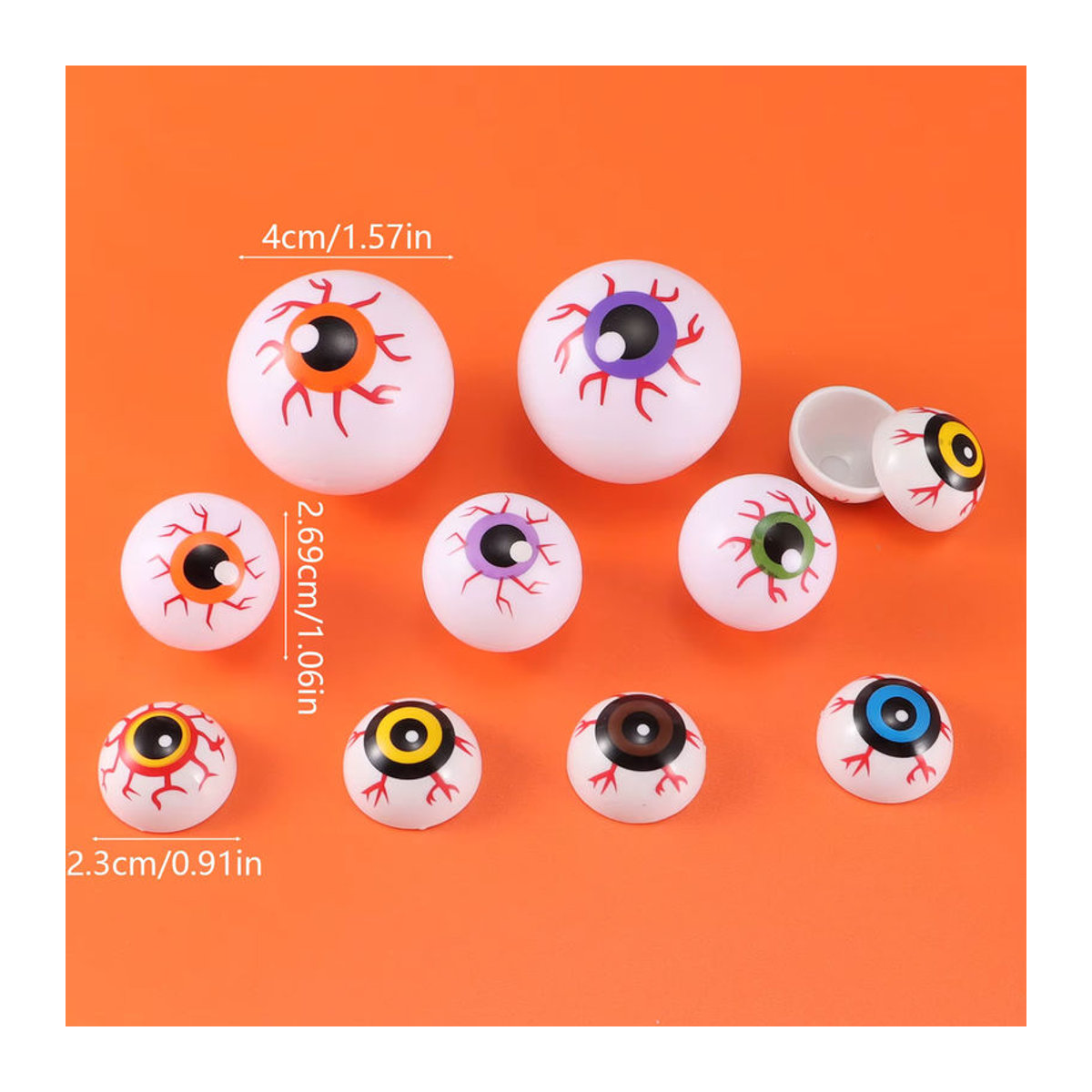 Ywbeads Halloween Dekoration Blutige Augäpfel aus Kunststoff in Rot, Weiß und Mehrfarbig - Bild 3