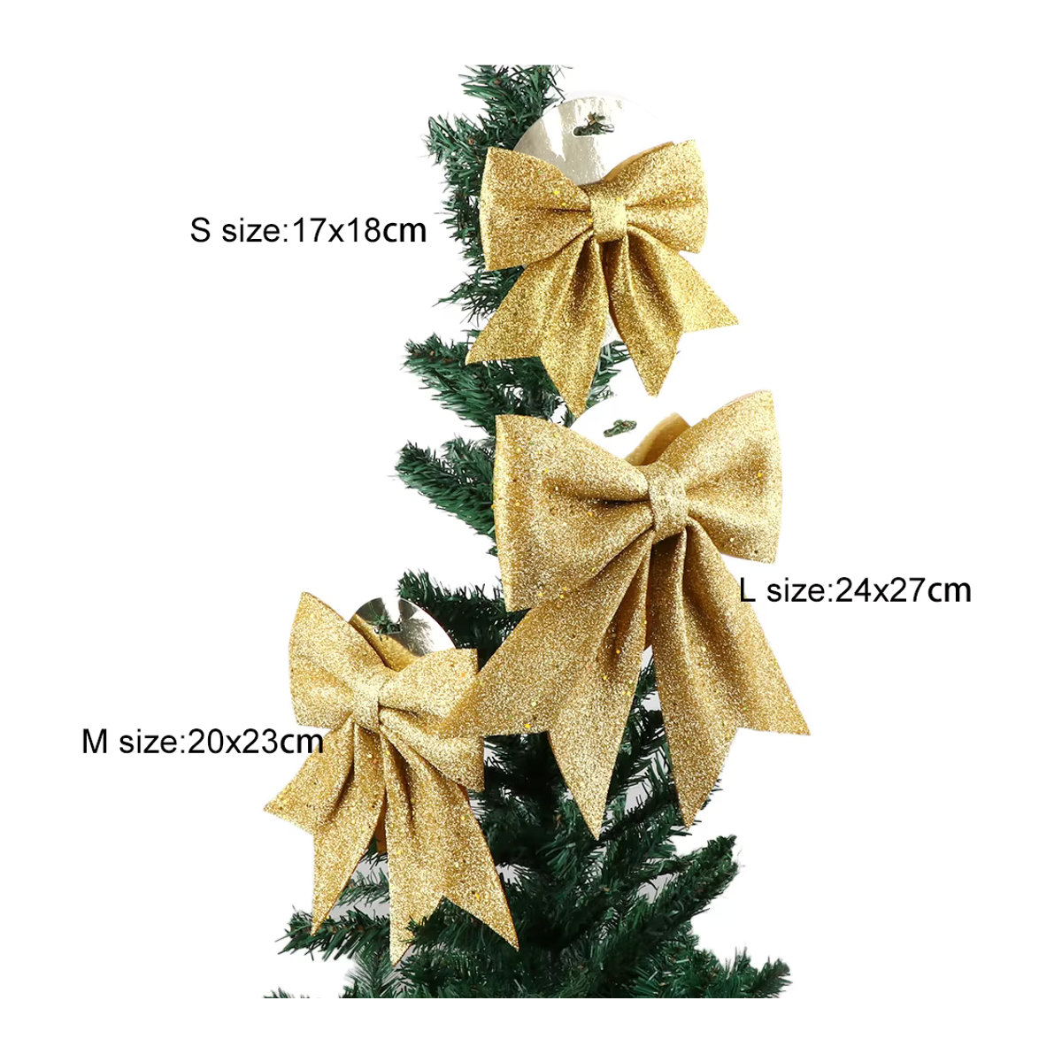 Ywbeads Weihnachts-Schleife als Hängeornament in Rotgold aus Textil für deine Weihnachtsbaum-Dekoration - Bild 2