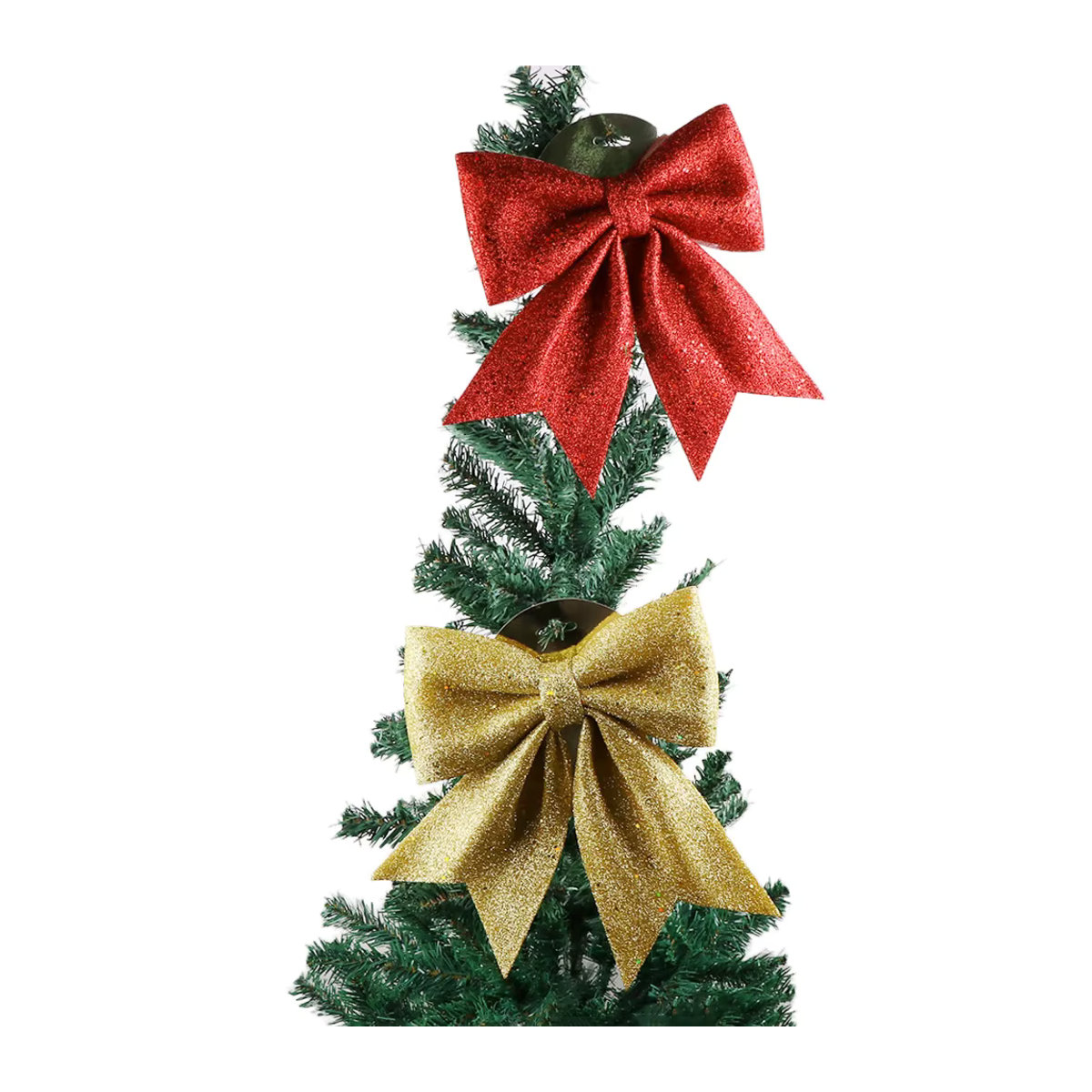 Ywbeads Weihnachts-Schleife als Hängeornament in Rotgold aus Textil für deine Weihnachtsbaum-Dekoration - Bild 3