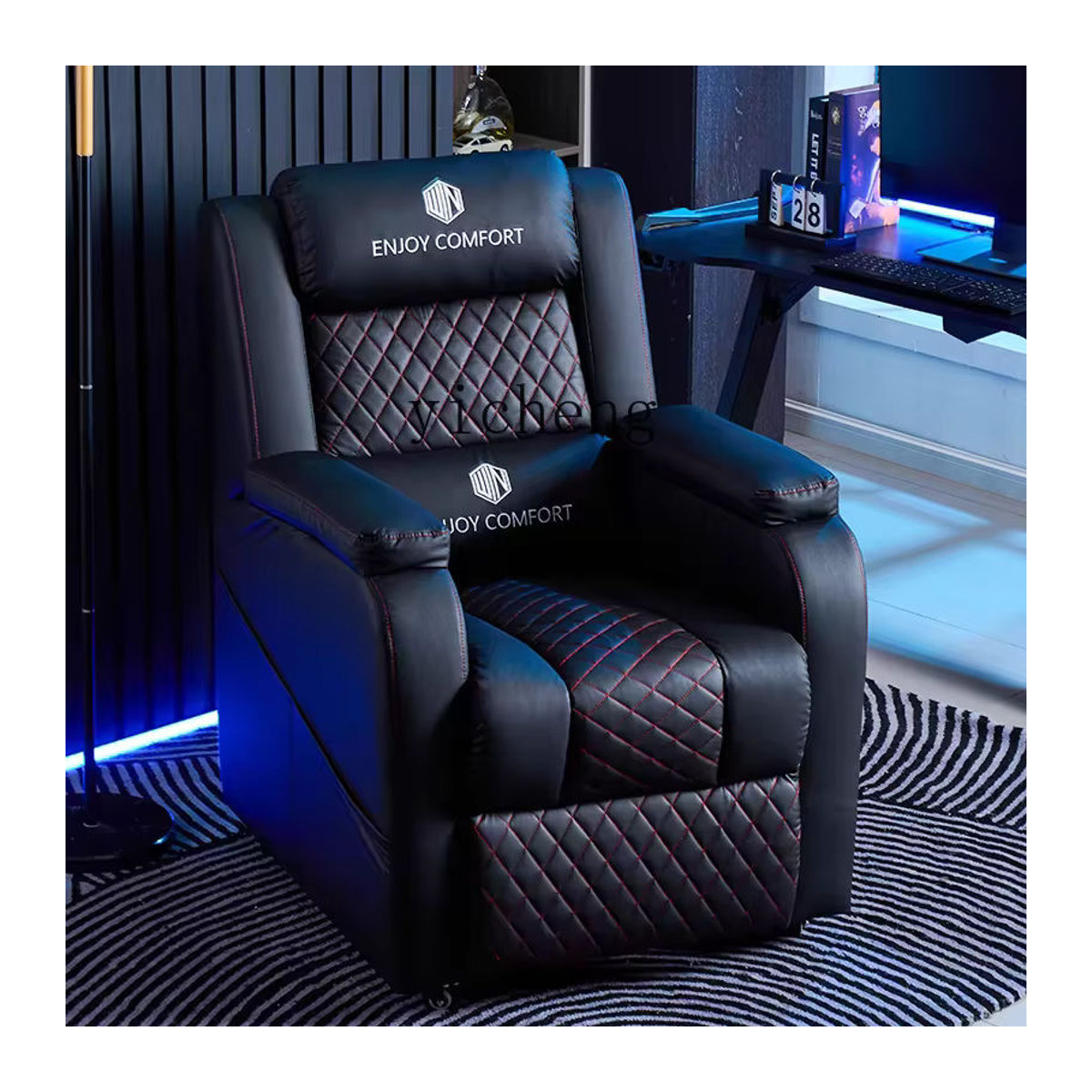 YXY Multifunktionales Gaming-Sofa aus Kunstleder, Schwarz - Bild 2