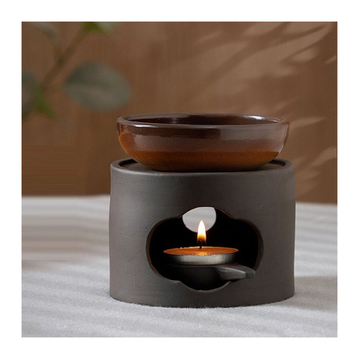 YXYMCF 3-in-1 Keramik Teewärmer und Diffusor im japanischen Stil, Rot und Schwarz, 100 ml - Bild 1