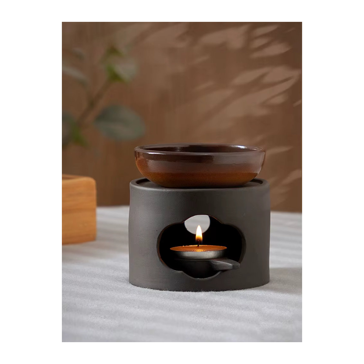 YXYMCF 3-in-1 Keramik Teewärmer und Diffusor im japanischen Stil, Rot und Schwarz, 100 ml - Bild 4