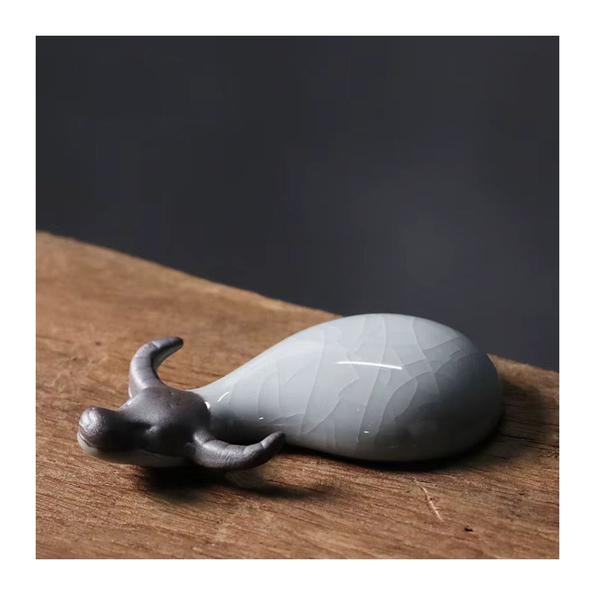 YXYMCF Keramik Büffel Ornament in Weiß als dekorative Tierfigur für dein Tee-Set und die Zimmerdekoration - Bild 2