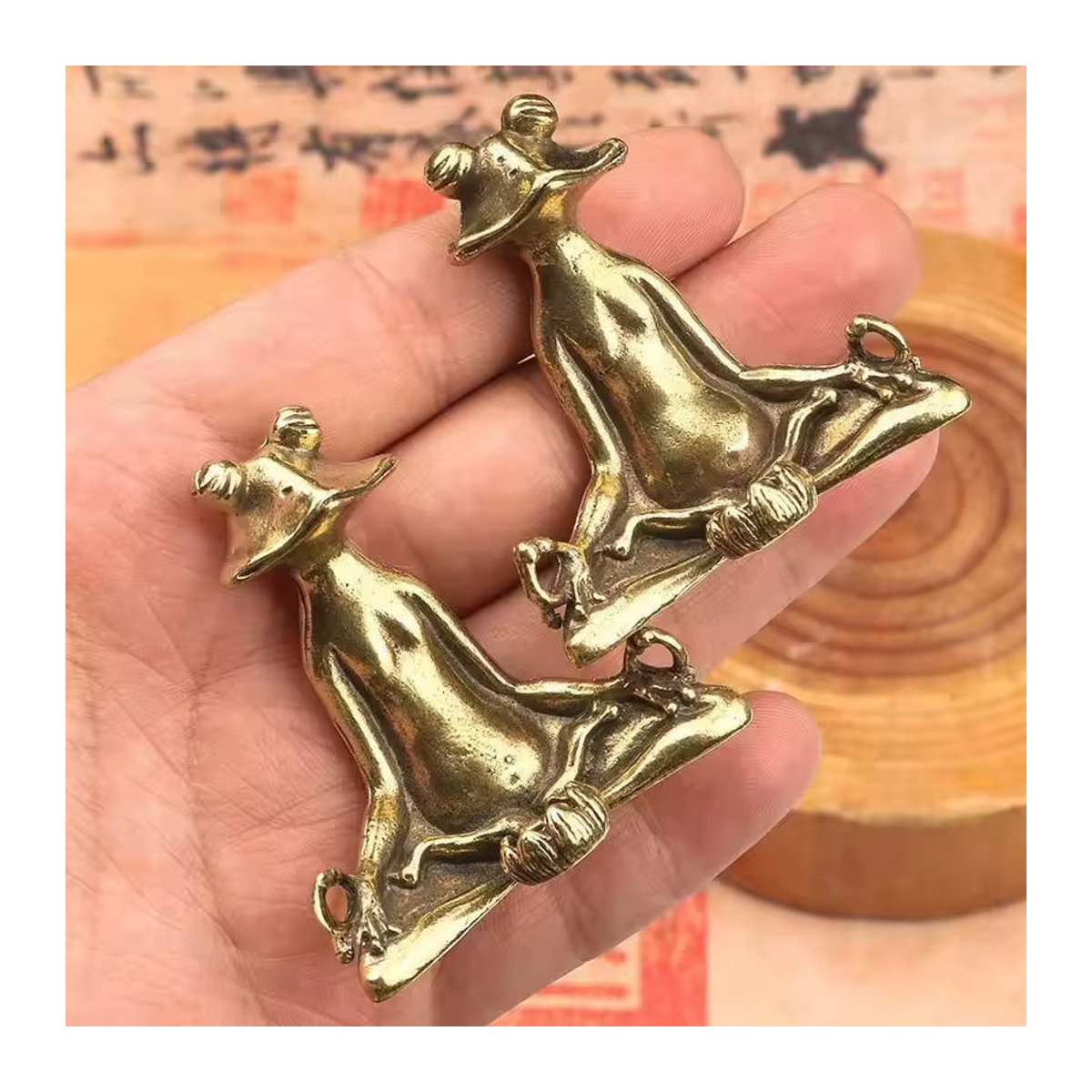 YXYMCF Yoga Frosch Rückfluss Räuchergefäß aus Messing in Antik Bronze und Gold für Meditation und Zen Dekoration - Bild 2