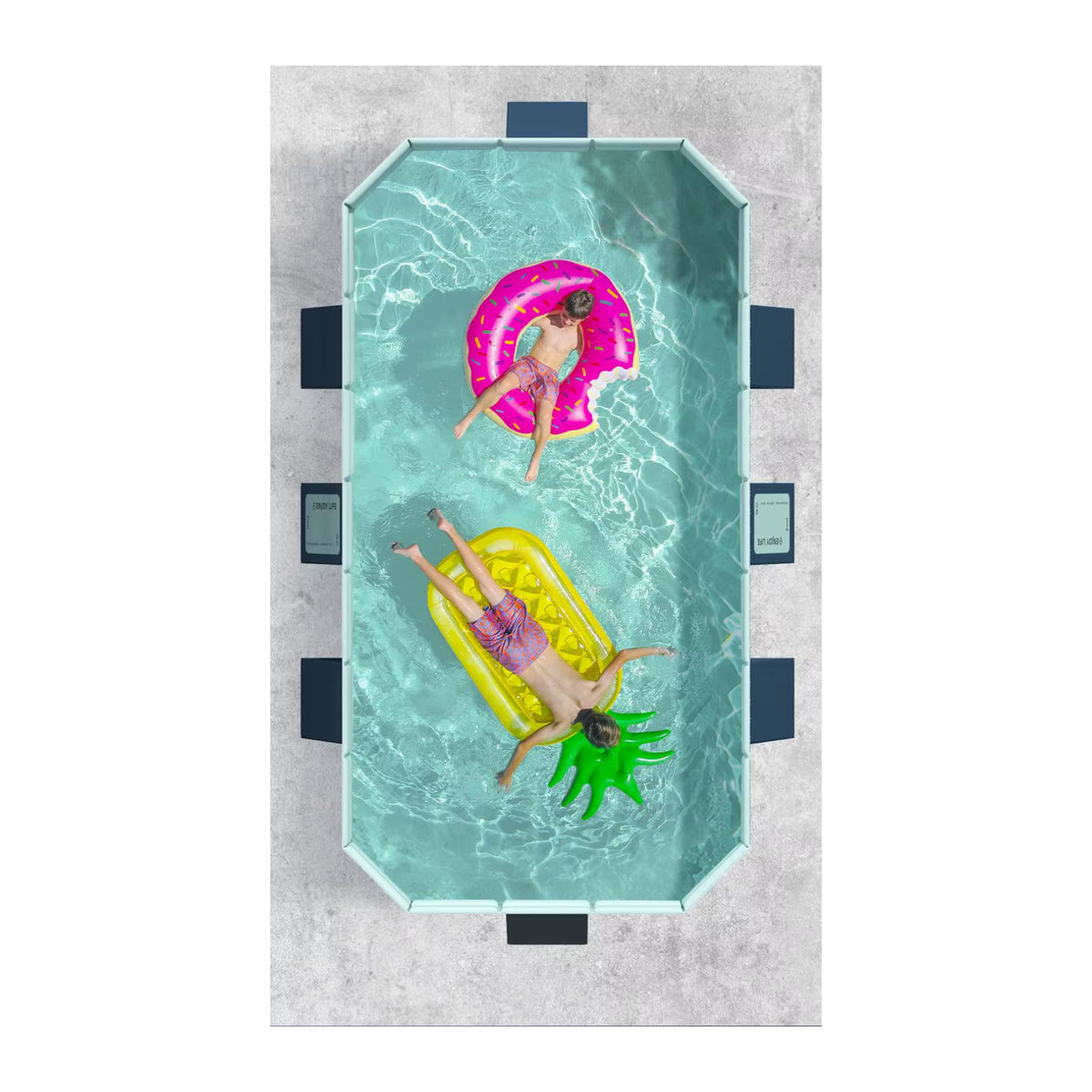 YYW Aufblasbares Freischwimmbecken in Blau, faltbares und verschleißfestes Wasserspielbecken für den Außenbereich - Bild 2