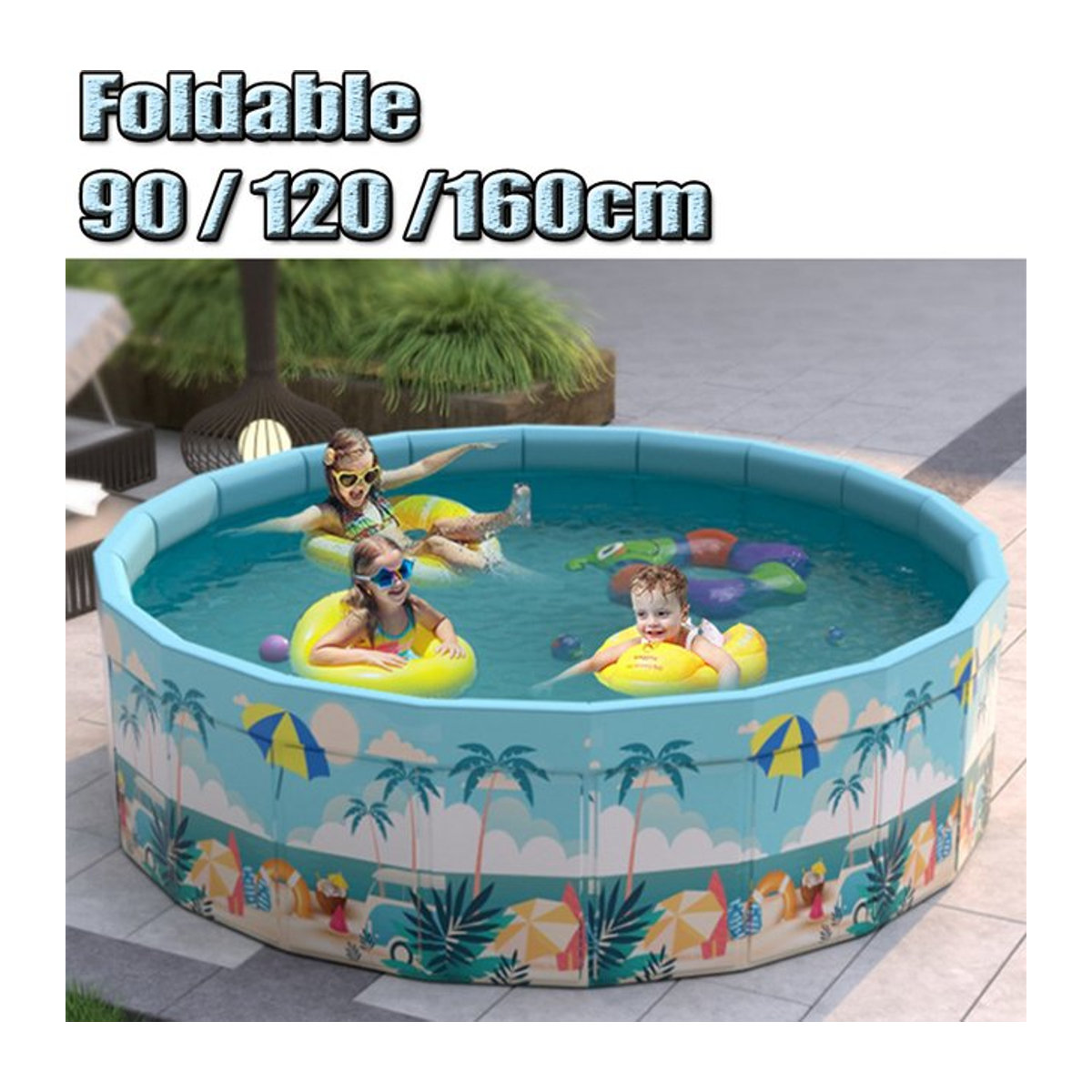 YYW Nicht aufblasbares Schwimmbecken, zusammenklappbarer Familienpool für drinnen und draußen - Bild 1