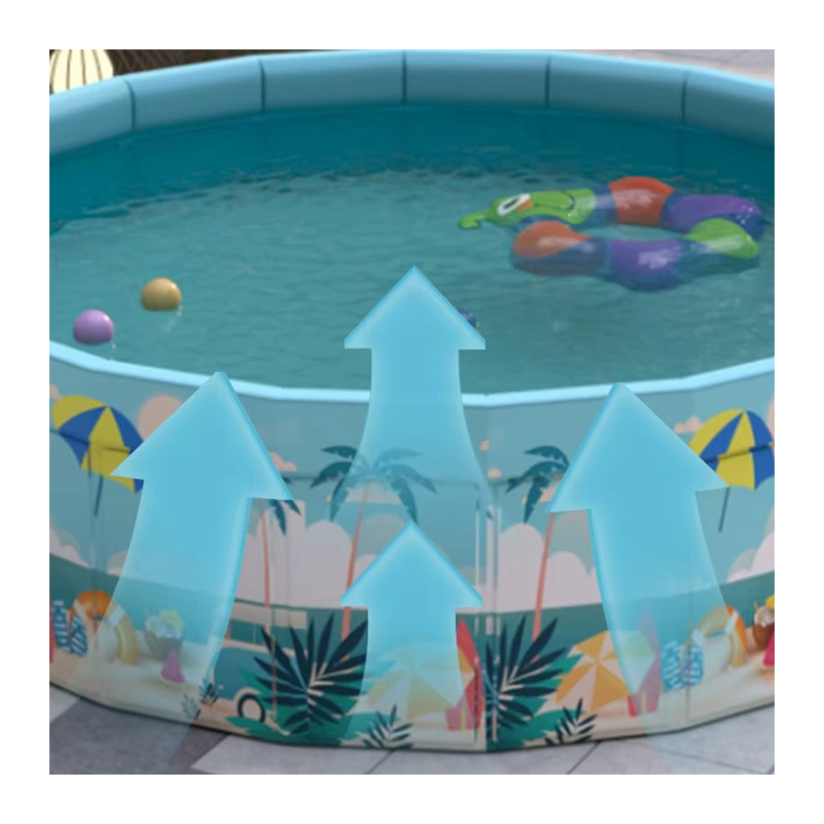 YYW Nicht aufblasbares Schwimmbecken, zusammenklappbarer Familienpool für drinnen und draußen - Bild 3