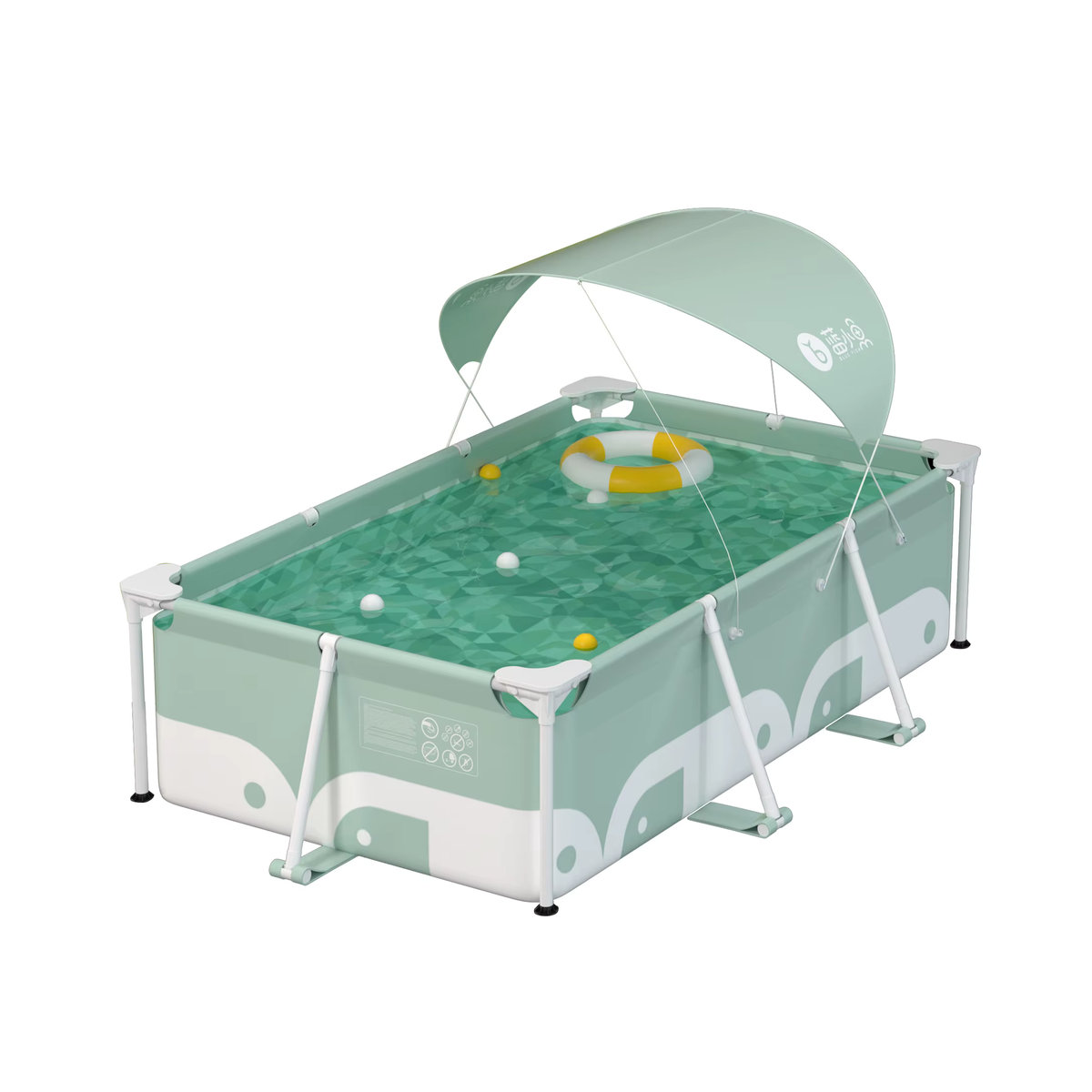 YYW Rechteckiger oberirdischer Pool mit Außenrahmen als Kinderbecken und Sommer-Schwimmbad, B/T/H: 280 x 180 x 75 cm - Bild 2