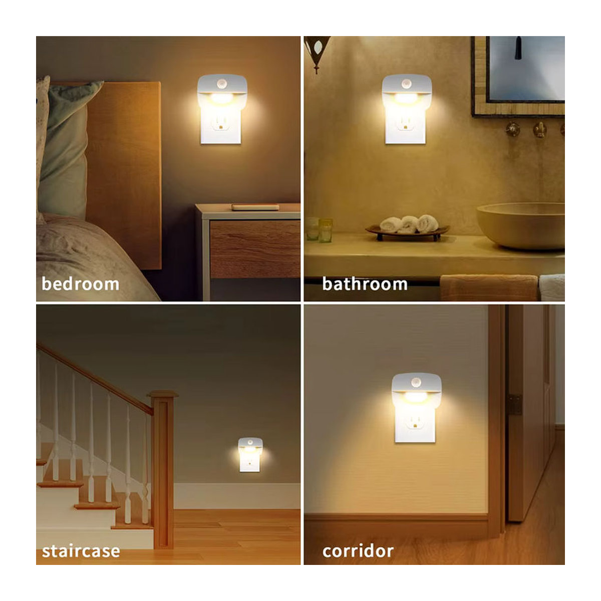 YzzYzz Minimalistisches LED-Nachtlicht mit Bewegungsmelder und 3 Modi für Steckdose in EU/US-Ausführung - Bild 5