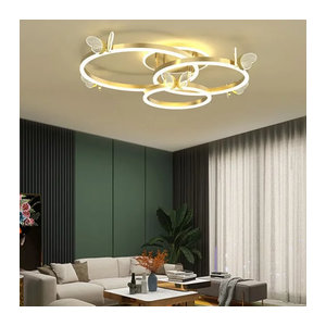 Z ZOSIMIO LIGHT Moderne LED-Deckenleuchte in Gold mit 2 oder 3 Ringen dimmbar für Wohnzimmer, Schlafzimmer und Arbeitszimmer