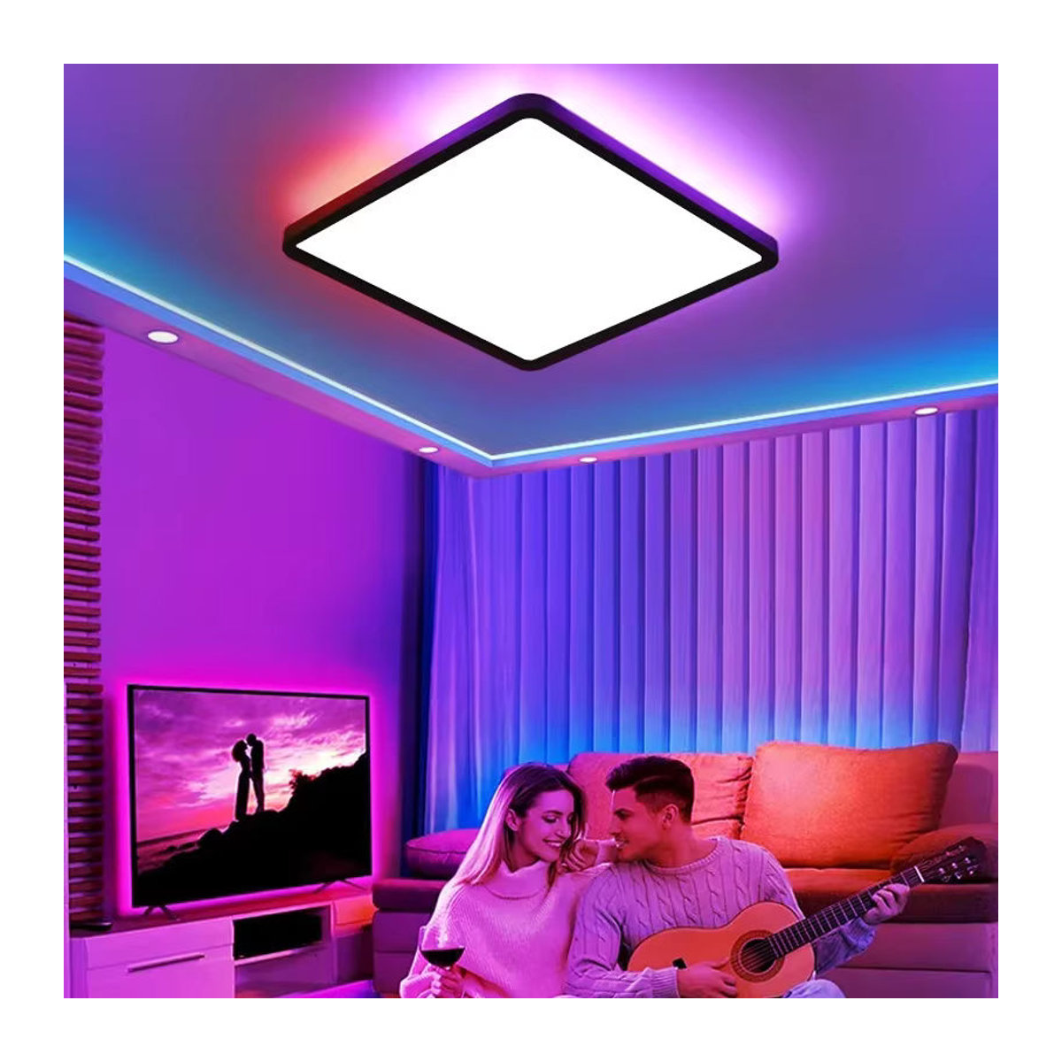 Z ZOSIMIO LIGHT Moderner LED Deckenkronleuchter mit RGB App WiFi Smart Lampe in Bunt - Bild 2