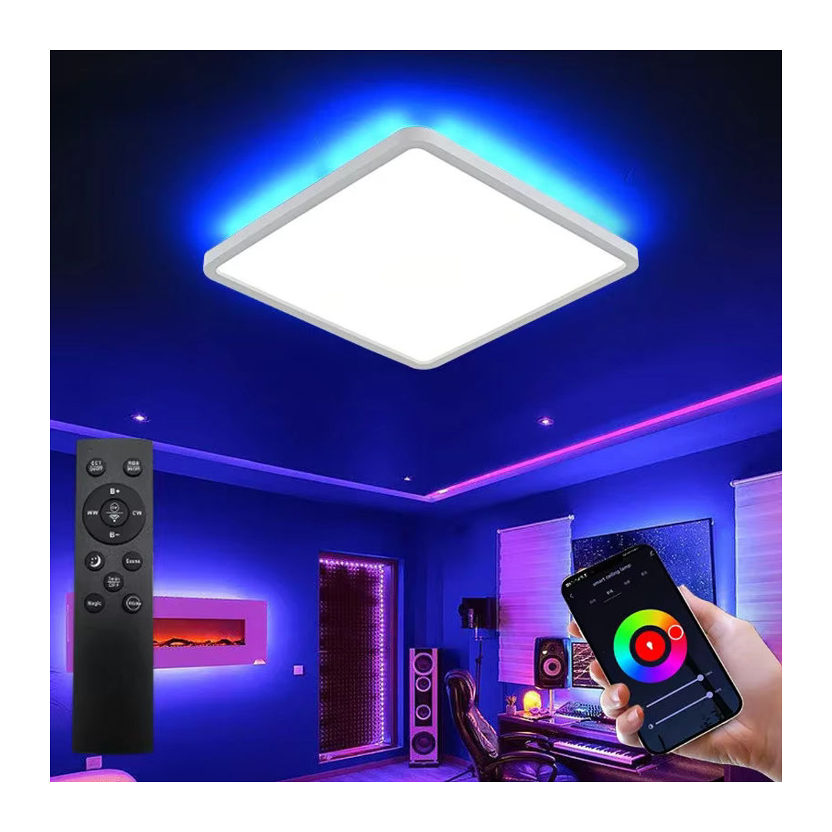 Z ZOSIMIO LIGHT Moderner LED Deckenkronleuchter mit RGB App WiFi Smart Lampe in Bunt - Bild 4