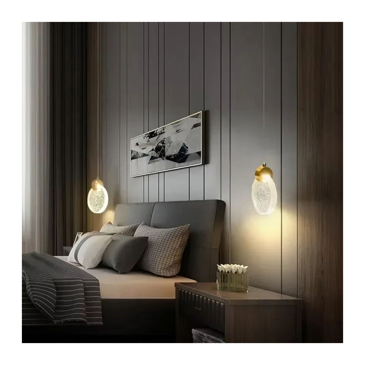 Z ZOSIMIO LIGHT Moderner LED Kronleuchter mit Glas-Wassertropfen und Kristall-Blasen für Esszimmer, Schlafzimmer oder Cafe - Bild 4
